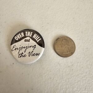 Over the Hill Button Pin